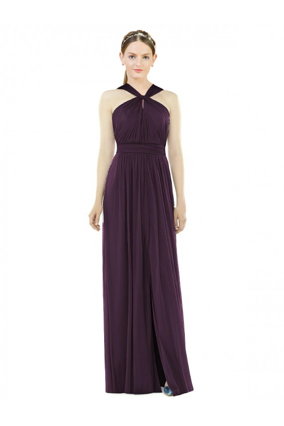Chiffon Halter Neck Maxi Dress UK