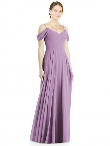 Off the Shoulder Open Cowl-Back Evening Dress / Bridesmaid Maxi Dress UK