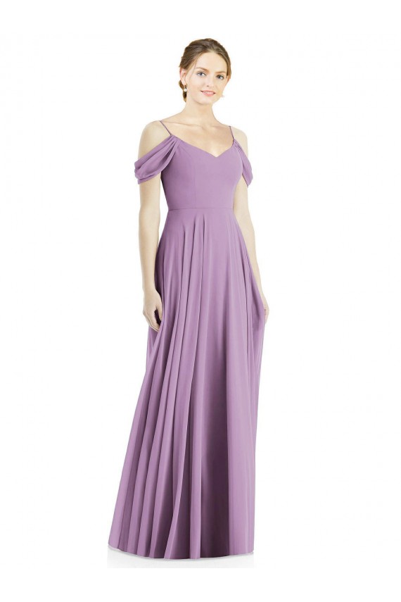 Off the Shoulder Open Cowl-Back Evening Dress / Bridesmaid Maxi Dress UK