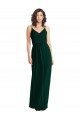 V-Neck Blouson Bodice Chiffon Evening Dress / Bridesmaid Maxi Dress UK