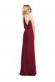 Full Length Draped Blouson Back Chiffon Bridesmaid Dress / Maxi Dress UK