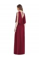 Split Sleeves Backless Chiffon Evening Dress / Bridesmaid Maxi Dress UK