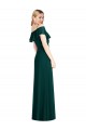 Ruffled Cold Shoulder Chiffon Evening Dress / Maxi Dress UK