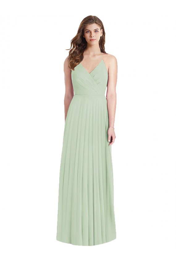 Ruffled Strap Cutout Wrap Chiffon Evening Dress / Maxi Dress UK