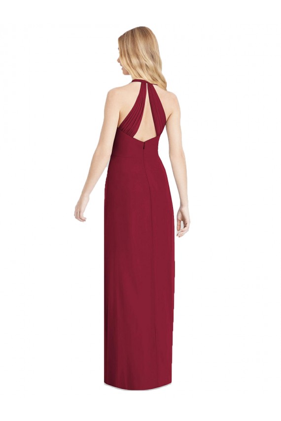 V-Neck Halter Chiffon Formal Evening Dress / Maxi Dress Open Back UK