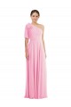 Bow One Shoulder Flounce Sleeve Evening Dress / Bridesmaid Maxi Dress UK