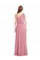 One Shoulder Bow Blouson Bodice Evening Dress / Bridesmaid Maxi Dress UK