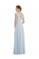 Flutter Sleeve V Keyhole Chiffon Formal Evening Dress / Maxi Dress UK