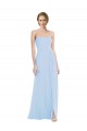 Strapless Sweetheart Evening Dress / Bridesmaid Maxi Dress with Pleated Front Slit UK
