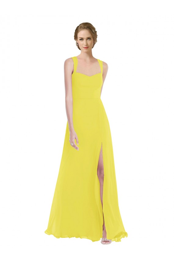 Wide Strap Sweetheart Evening Dress / Bridesmaid Maxi Dress UK