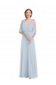V-Neck Split Sleeves Blouson Bodice Evening Dress / Bridesmaid Maxi Dress UK