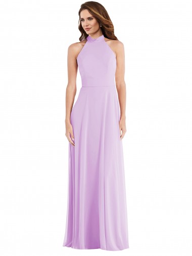 High Neck Halter Backless Evening Dress / Bridesmaid Maxi Dress UK