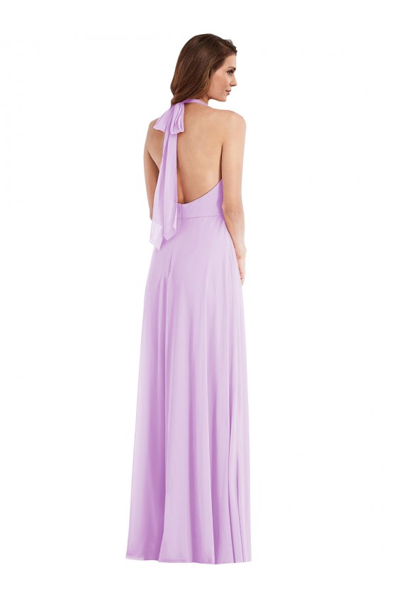 High Neck Halter Backless Evening Dress / Bridesmaid Maxi Dress UK