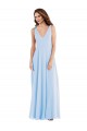 Deep V-Neck Chiffon Evening Dress / Bridesmaid Maxi Dress UK