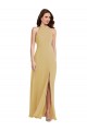 Stand Collar Halter Evening Dress / Bridesmaid Maxi Dress with Criss Cross Open Back UK