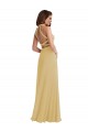 Stand Collar Halter Evening Dress / Bridesmaid Maxi Dress with Criss Cross Open Back UK