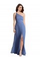 One Shoulder Full Length Formal Evening Dress / Maxi Dress with Flirty Slit UK