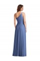 One Shoulder Full Length Formal Evening Dress / Maxi Dress with Flirty Slit UK