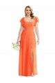 Flutter Sleeves Scoop Open Back Chiffon Bridesmaid Dress / Maxi Dress UK