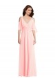 Cold Shoulder Draped Wrap Evening Dress / Bridesmaid Maxi Dress UK