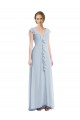 Ruffle Trimmed V Back Chiffon Evening Dress / Bridesmaid Maxi Dress UK
