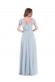 Ruffle Trimmed V Back Chiffon Evening Dress / Bridesmaid Maxi Dress UK
