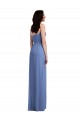 Slim Spaghetti Straps Chiffon Maxi Dress with Front Slit UK