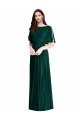 Backless Floor Length Split Sleeves Evening Dress / Bridesmaid Maxi Dress UK