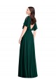 Backless Floor Length Split Sleeves Evening Dress / Bridesmaid Maxi Dress UK