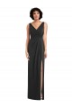 Draped Wrap Spandex Maxi Dress with Front Slit UK