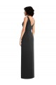 Draped Wrap Spandex Maxi Dress with Front Slit UK