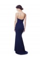 Deep V-Neck Spaghetti Straps Mermaid Crepe Maxi Dress UK
