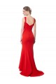 Long Chapel Train Fishtail Crepe Maxi Dress with Sweetheart Neckline UK