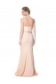 High Neck Strapless Long Crepe Formal Evening Dress / Bridesmaid Maxi Dress with Overlay UK