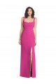 Wide Strap Notch Empire Waist Maxi Dress with Front Slit UK