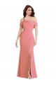 One Shoulder Draped Cuff Evening Dress / Maxi Dress with Front Slit UK