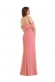 One Shoulder Draped Cuff Evening Dress / Maxi Dress with Front Slit UK