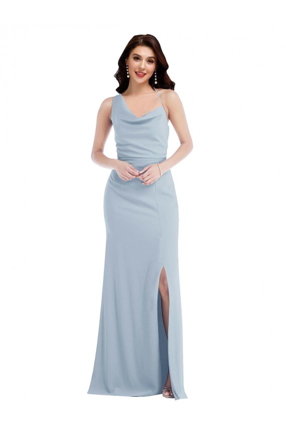 One Shoulder Draped Cowl Neck Evening Dress / Maxi Dress UK