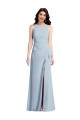Halter Evening Dress / Maxi Dress with Cascade Ruffle Slit UK