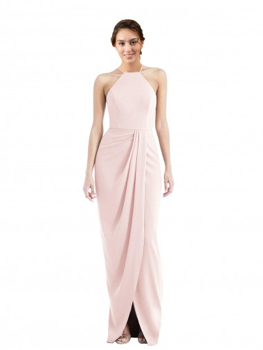 Halter Draped Tulip Skirt Evening Dress / Maxi Dress UK
