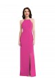 Open Back High Neck Halter Trumpet Crepe Maxi Dress UK
