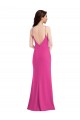 Open Back High Neck Halter Trumpet Crepe Maxi Dress UK