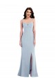 Flattering Trumpet Crepe Maxi Dress with Front Slit UK