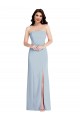 Strapless Scoop Back Crepe Maxi Dress with Front Slit UK