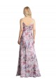Draped Cowl Neck Long Printed Stretch Satin Evening Dress UK