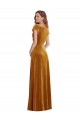 Cap Sleeve Faux Wrap Velvet Formal Evening Dress / Maxi Dress with Pockets UK