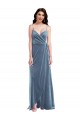 Velvet Wrap Evening Evening Dress / Bridesmaid Maxi Dress with Pockets UK