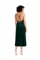 Short Midi Length Cowl Neck Velvet Slip Maxi Dress UK