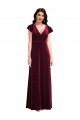 Flutter Sleeve Velvet Evening Dress / Maxi Dress with Pockets UK