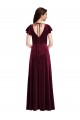Flutter Sleeve Velvet Evening Dress / Maxi Dress with Pockets UK